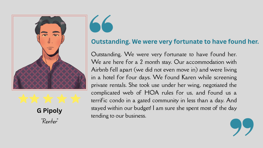 Testimonial from a Happy Renter in a Pet Friendly Community.